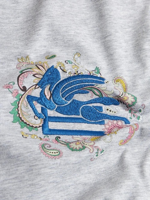 ETRO embroidered Pegaso t-shirt - Grey - zdjęcie produktu nr 2