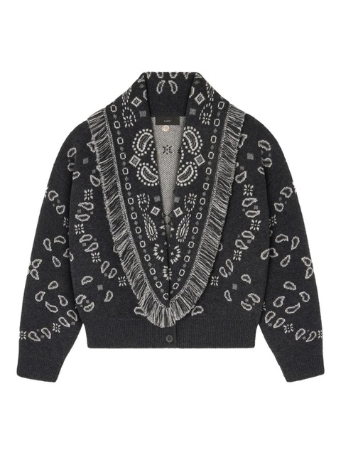 Alanui bandana-jacquard cardigan - Grey - zdjęcie produktu nr 1