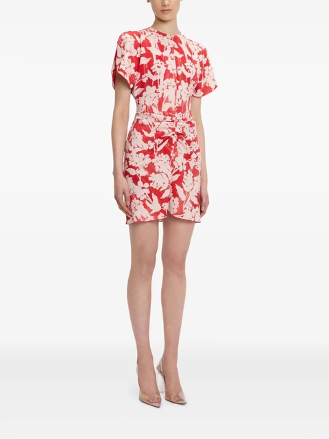 Victoria Beckham floral-print gathered mini dress - White - zdjęcie produktu nr 1
