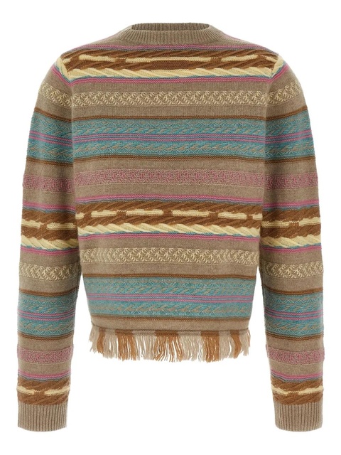 Guest In Residence western stripe fringe sweater - Neutrals - zdjęcie produktu nr 1