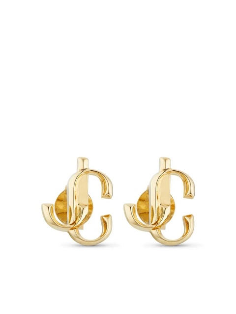 Jimmy Choo logo-lettering stud earrings - Gold - zdjęcie produktu nr 1