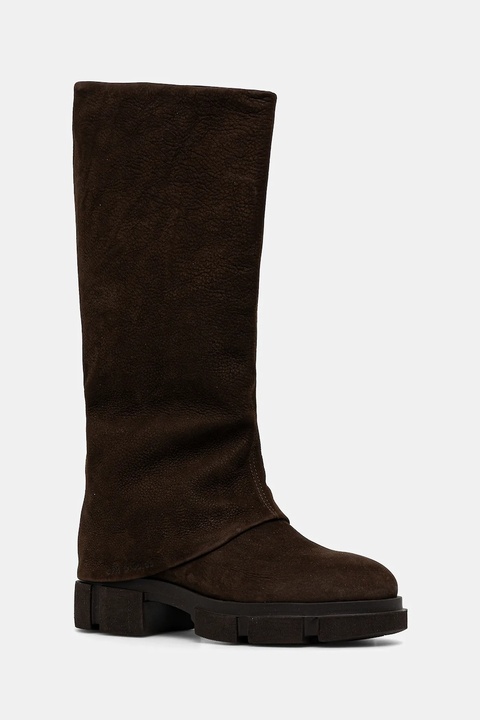 Copenhagen kozaki nubukowe damskie kolor brązowy na płaskim obcasie CPH554 nabuc - zdjęcie produktu nr 1