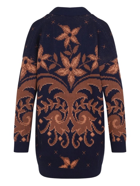 ETRO jacquard-pattern wool cardigan - Blue - zdjęcie produktu nr 1