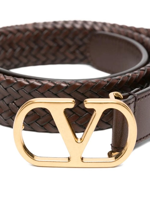 Valentino Garavani VLogo braided leather belt - Brown - zdjęcie produktu nr 2