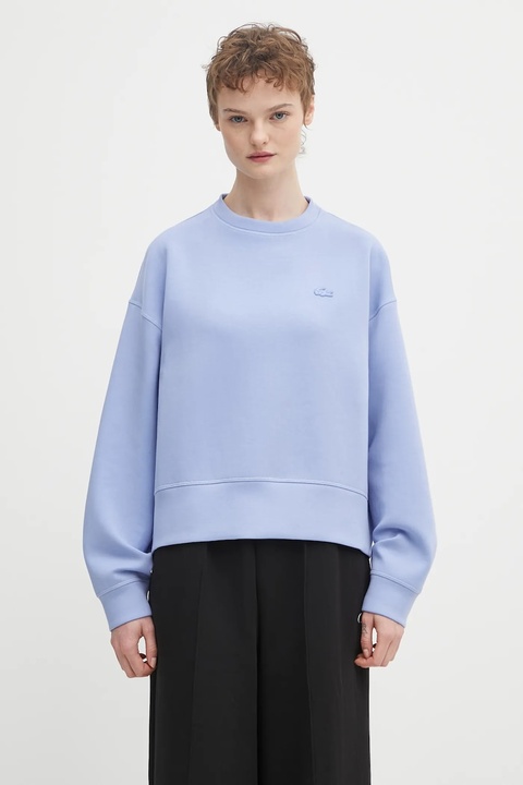 Lacoste bluza damska kolor niebieski gładka SF5614 - zdjęcie produktu nr 1