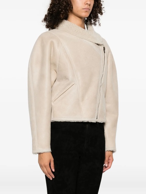 ISABEL MARANT Blondine zip-front shearling jacket - Neutrals - zdjęcie produktu nr 2