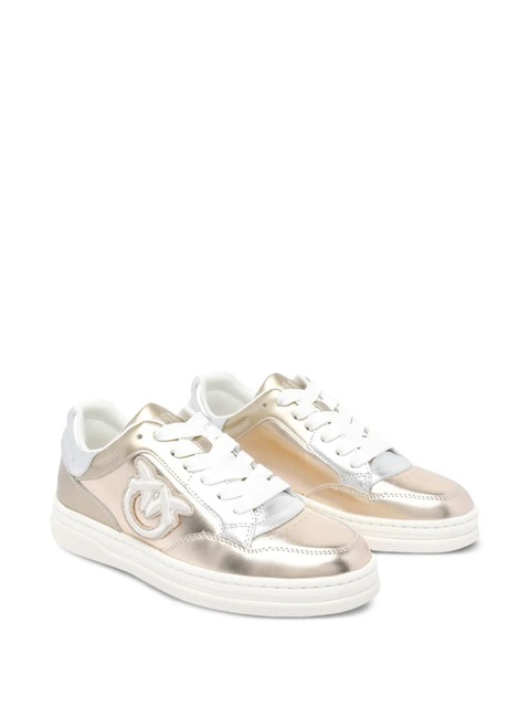PINKO metallic logo-detail sneakers - Neutrals - zdjęcie produktu nr 1