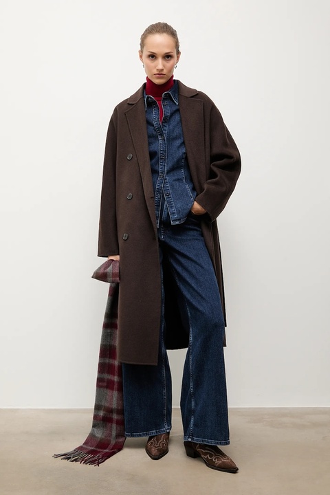 Answear.LAB kowbojki zamszowe kolor brązowy na słupku - zdjęcie produktu nr 2