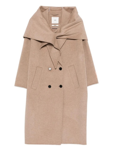 SOLOTRE double-breasted shawl-collar coat - Brown - zdjęcie produktu nr 1