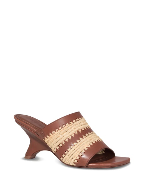 Simkhai 75mm Shadow raffia-detail wedge sandals - Brown - zdjęcie produktu nr 1