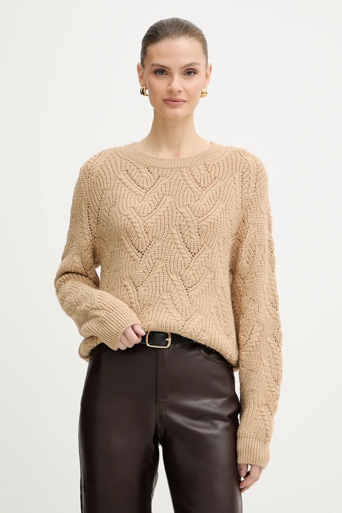 Morgan sweter damski kolor beżowy MAMA - zdjęcie produktu nr 1