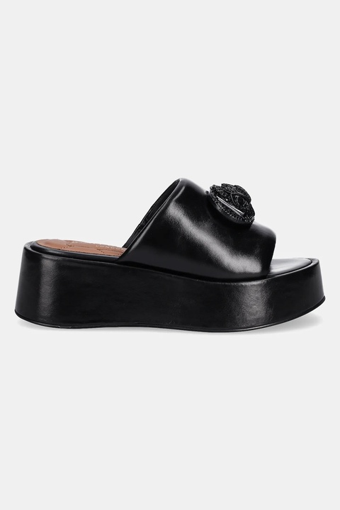 Kurt Geiger London klapki skórzane Chelsea Flatform Mule Dr damskie kolor czarny na platformie 3940900109 - zdjęcie produktu nr 2