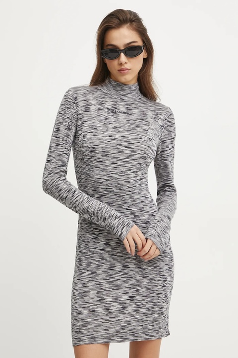 Karl Lagerfeld Jeans sukienka kolor szary mini dopasowana A1W13008 - zdjęcie produktu nr 1