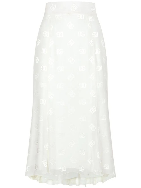Dolce & Gabbana DG logo godet skirt - White - zdjęcie produktu nr 1