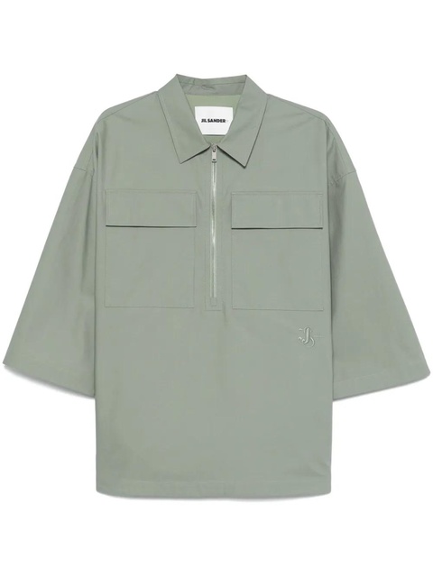 Jil Sander logo-embroidered shirt - Green - zdjęcie produktu nr 1