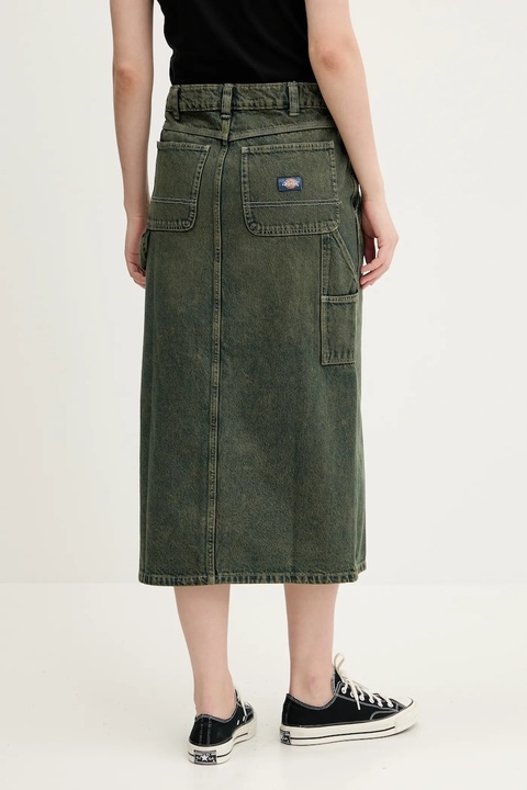 Dickies spódnica jeansowa kolor zielony midi prosta DK0A866SK571 - zdjęcie produktu nr 2