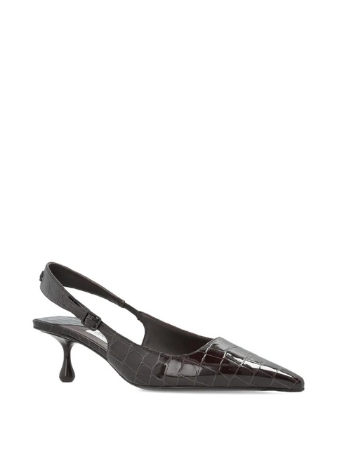 Jimmy Choo 50mm Amel pointed crocodile-effect heeled pumps - Brown - zdjęcie produktu nr 2