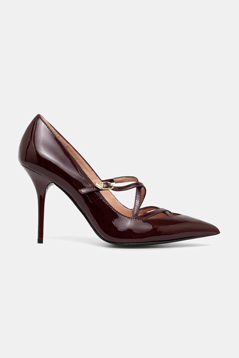 Love Moschino szpilki skórzane kolor bordowy JA10319G1NIH0556 - zdjęcie produktu nr 1