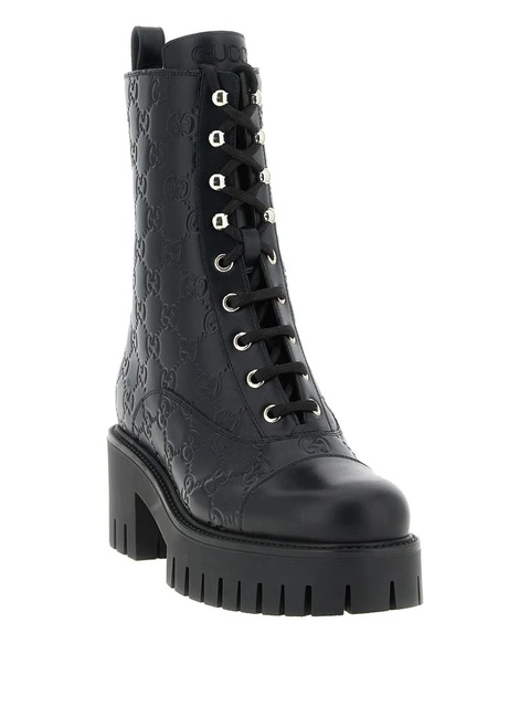 Gucci 60mm GG leather lace-up boots - Black - zdjęcie produktu nr 2