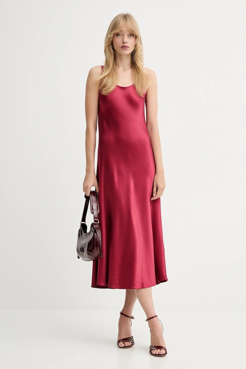Marella sukienka Emme by Marella kolor bordowy maxi prosta 2525226021200 - zdjęcie produktu nr 1
