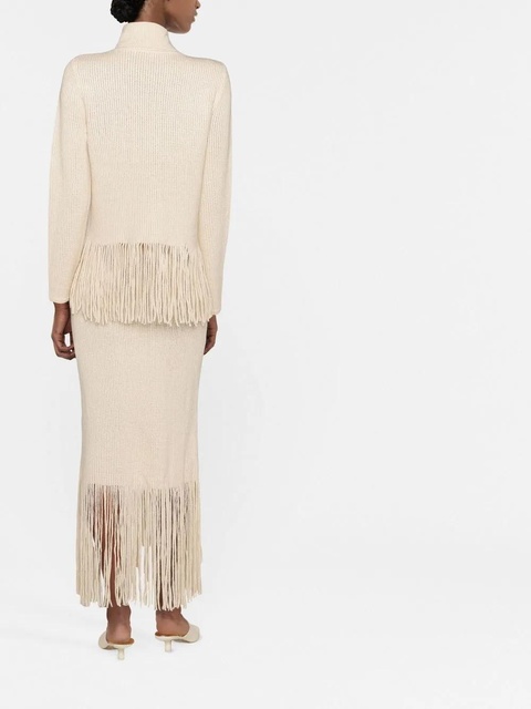 ZIMMERMANN fringe-detail high-waisted skirt - Neutrals - zdjęcie produktu nr 2