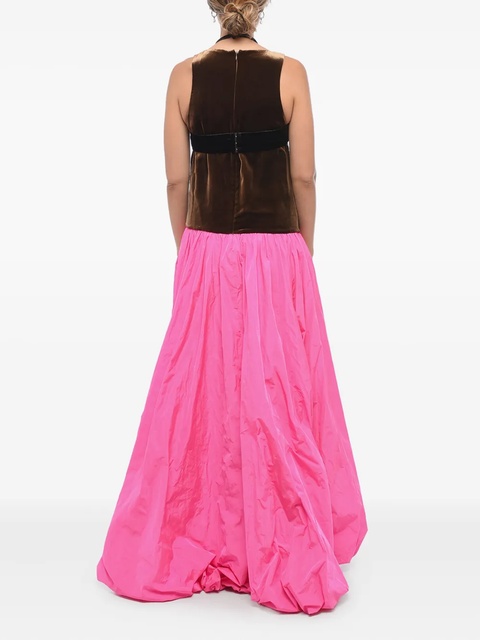 Valentino Garavani velvet-panelled maxi dress - Pink - zdjęcie produktu nr 1
