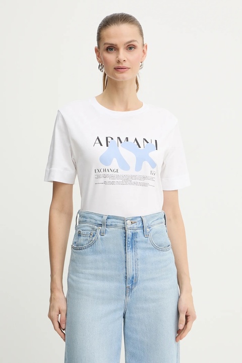 Armani Exchange t-shirt bawełniany damski kolor biały XW001348 AF17172 - zdjęcie produktu nr 1