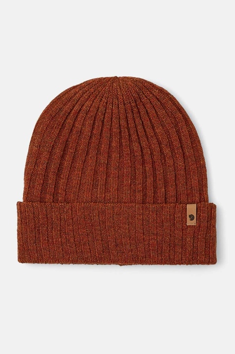 Fjallraven czapka wełniana Byron Hat Thin kolor brązowy z cienkiej dzianiny wełniana F77387.215 - zdjęcie produktu nr 1