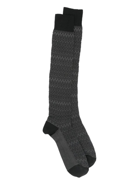 Missoni zigzag knee-high socks - Black - zdjęcie produktu nr 1