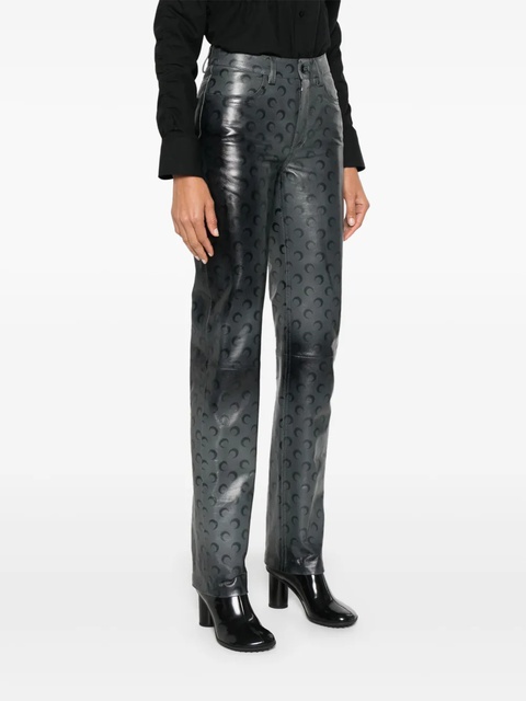 Marine Serre Moonogram straight-leg trousers - Grey - zdjęcie produktu nr 2