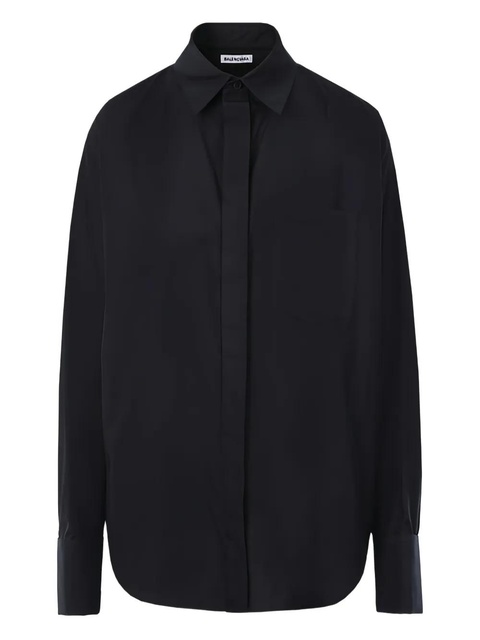 Balenciaga logo-embroidered shirt - Black - zdjęcie produktu nr 1