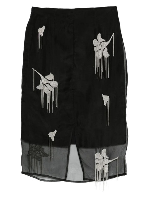 Róhe floral-embellished skirt - Black - zdjęcie produktu nr 1