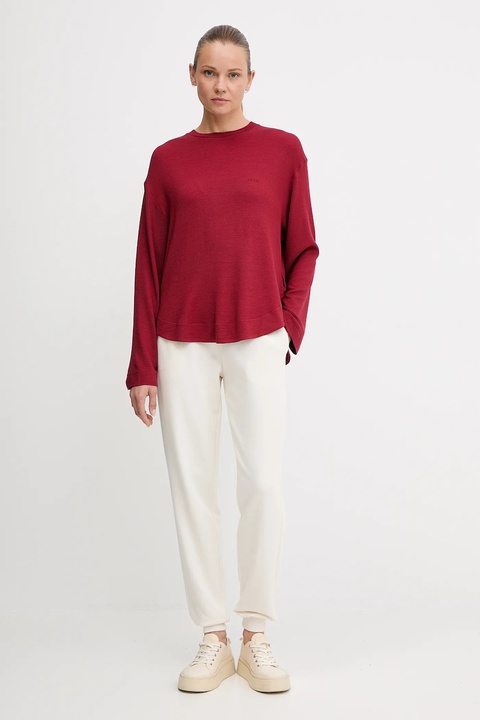 BOSS bluza lounge damska kolor bordowy gładka 50535769 - zdjęcie produktu nr 2