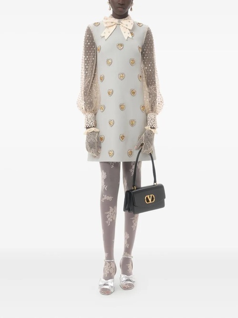 Valentino Garavani Crepe Couture embroidered mini dress - Blue - zdjęcie produktu nr 2