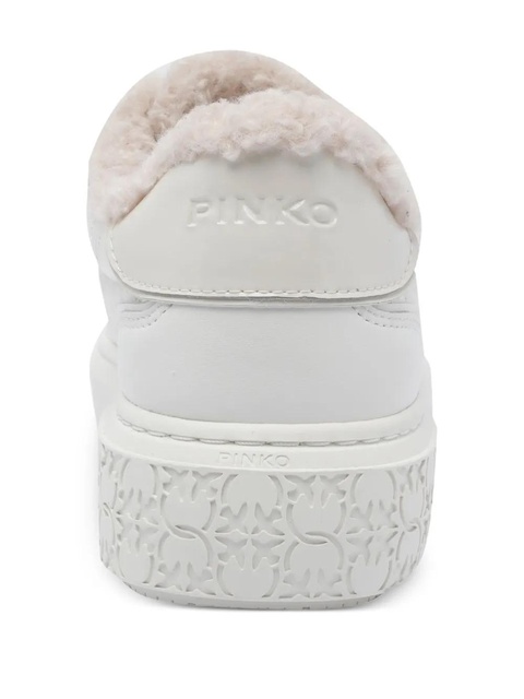 PINKO quilted-pannel fur-trim trainers - White - zdjęcie produktu nr 2