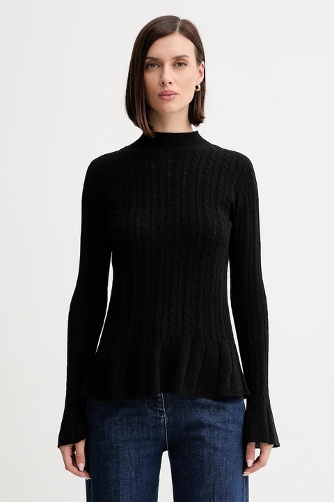 Twinset sweter z wełną damski kolor czarny lekki 252TP3321 - zdjęcie produktu nr 1