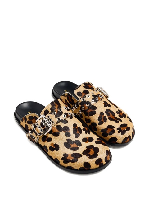 ALOHAS Halia leopard-print buckled mules - Neutrals - zdjęcie produktu nr 1