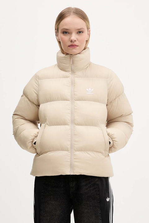 adidas Originals kurtka Short Puffer kolor beżowy zimowa JX2947 - zdjęcie produktu nr 1