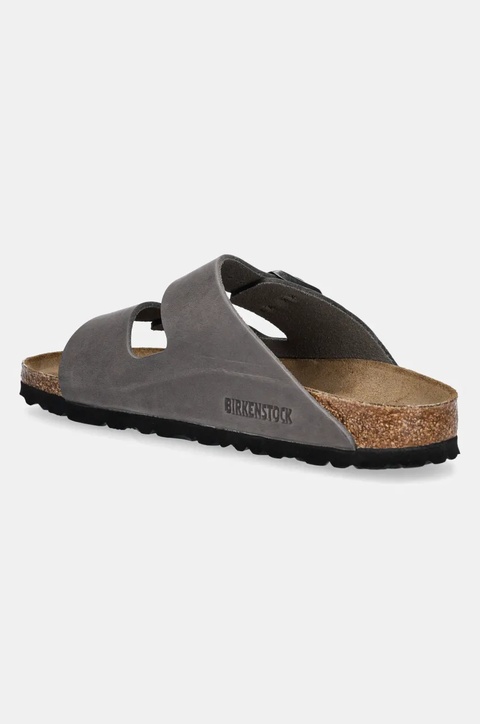 Birkenstock klapki nubukowe Arizona damskie kolor szary 1027026 - zdjęcie produktu nr 2