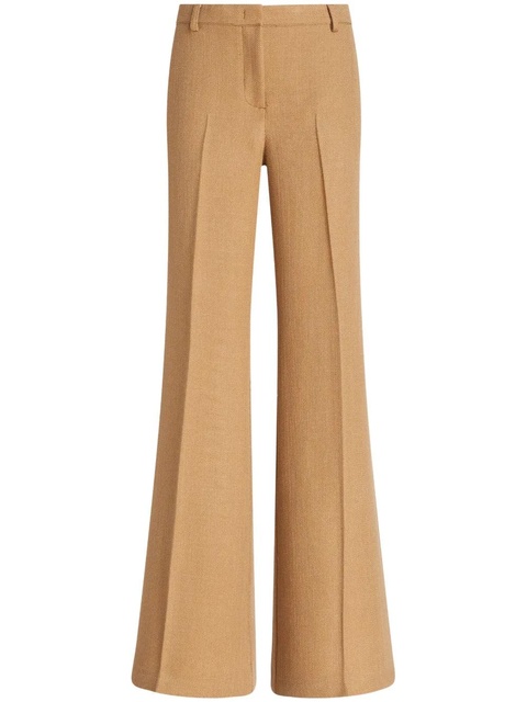 ETRO pressed-crease flared trousers - Brown - zdjęcie produktu nr 1