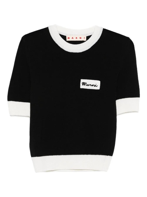 Marni logo short-sleeve top - Black - zdjęcie produktu nr 1