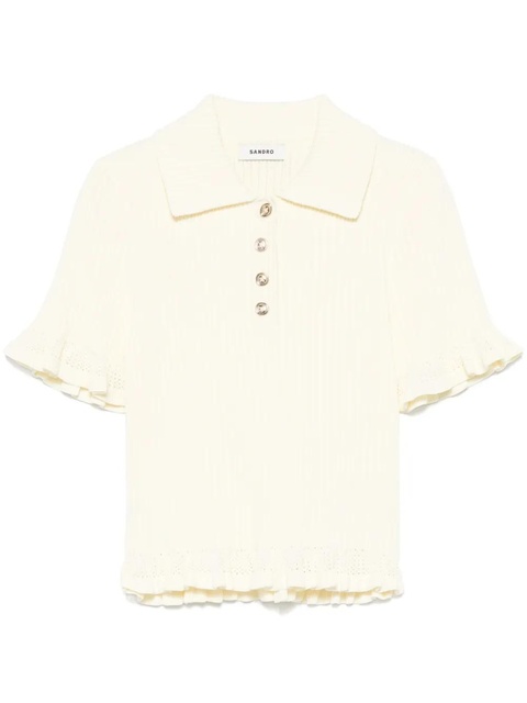 SANDRO flounced sweater - Neutrals - zdjęcie produktu nr 1