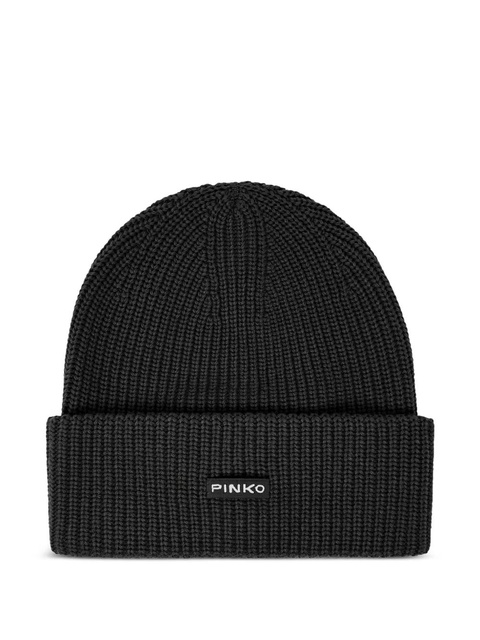 PINKO ribbed-knit beanie - Black - zdjęcie produktu nr 1