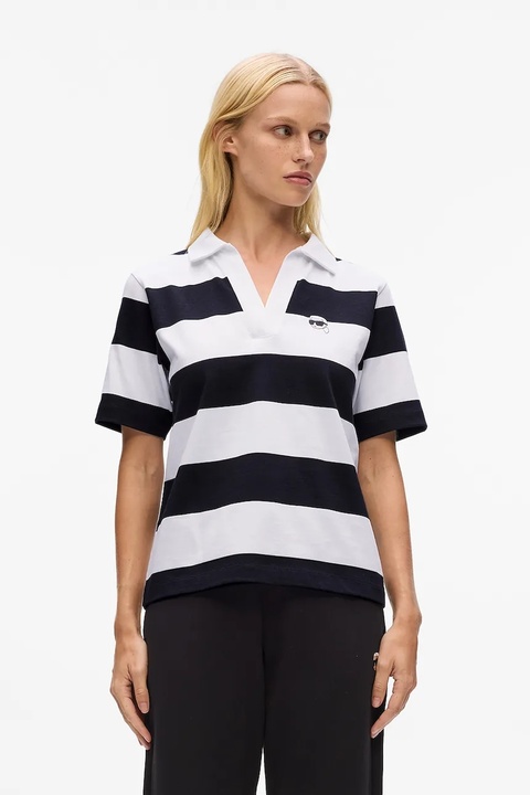 Karl Lagerfeld polo bawełniane damski kolor czarny A4W17099 - zdjęcie produktu nr 2