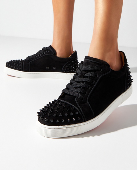 CHRISTIAN LOUBOUTIN - Czarne zamszowe sneakersy Vieira - zdjęcie produktu nr 2
