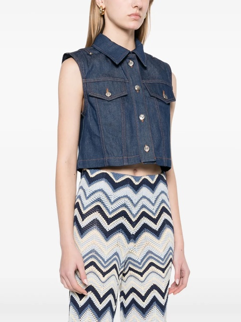 Maje denim cropped gilet - Blue - zdjęcie produktu nr 2