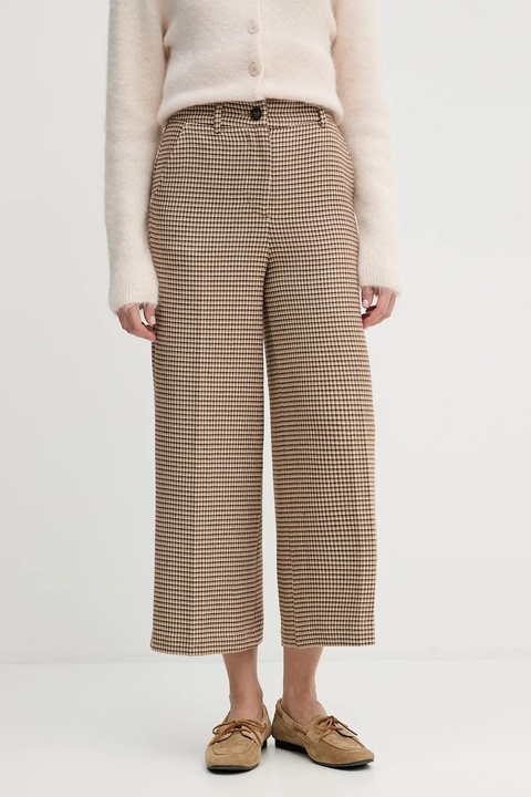 United Colors of Benetton spodnie damskie kolor beżowy fason culottes high waist 44BWDF0AA - zdjęcie produktu nr 2