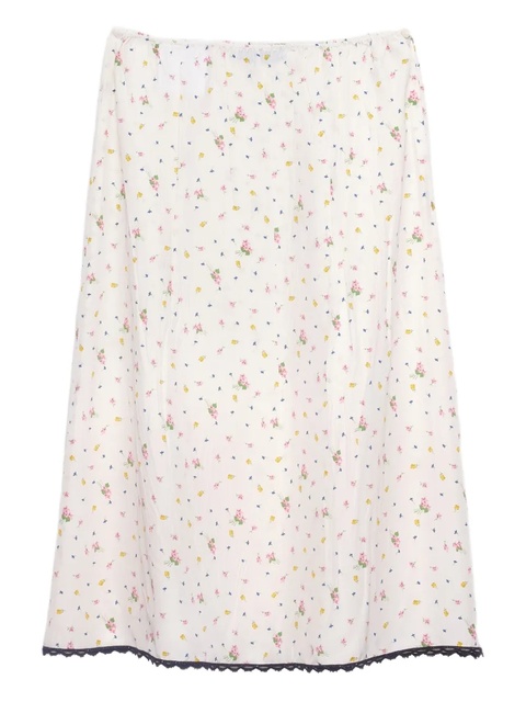 Prada floral-print skirt - White - zdjęcie produktu nr 2