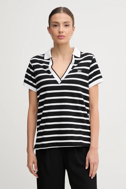Pedro del Hierro polo damski kolor czarny 4532381 - zdjęcie produktu nr 1