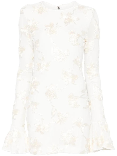 ROTATE BIRGER CHRISTENSEN flower-mesh mini dress - Neutrals - zdjęcie produktu nr 1